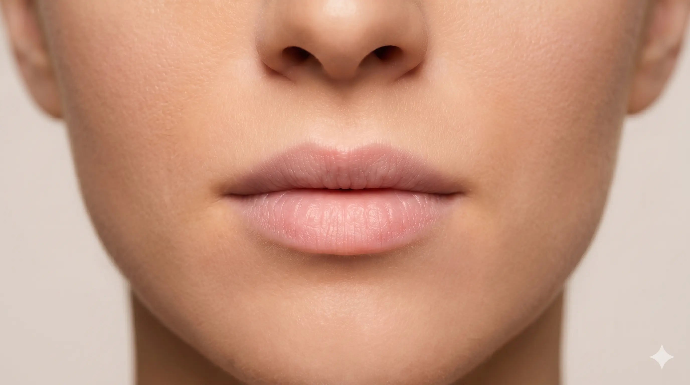 Labios sin contorno antes del tratamiento